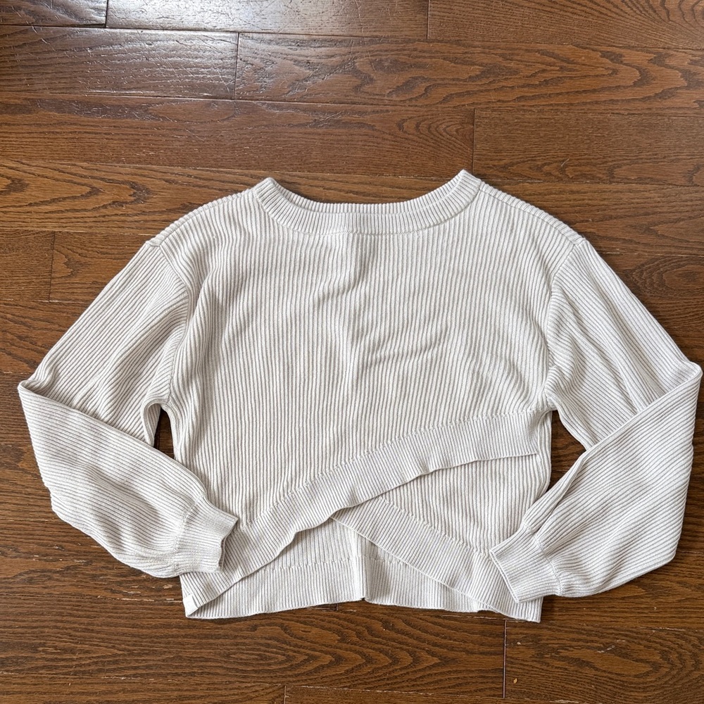 lululemon athletica Cream Ribbed Sweatshirt